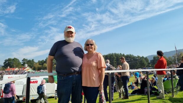 Scott and Pam travelled over 3,700 miles to enjoy the famous Braemar Gathering. Image: Graham Fleming/DC Thomson