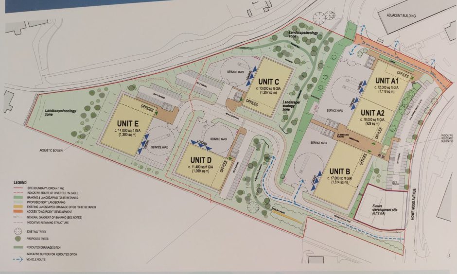 Map of the Craigievar House site, which will be turned into a new office complex. 