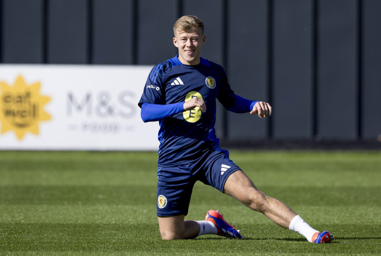 Connor Barron during a Scotland training session at The City Stadium, on September 4, 2024. Image: SNS 