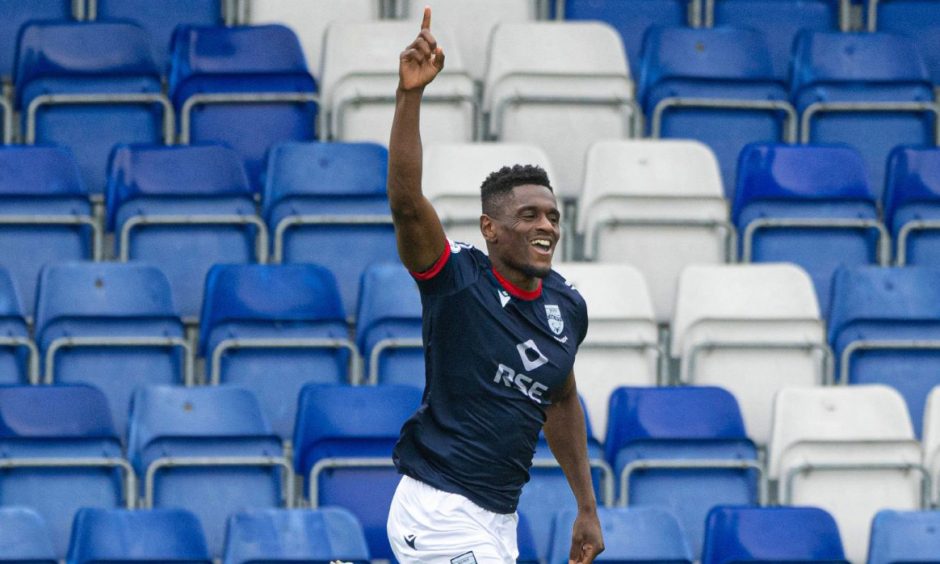 Ross county's Akil Wright celebrates netting against Dundee