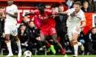 Aberdeen's Pape Gueye scored both goals in his side's 2-1 win against Motherwell. Image: SNS.