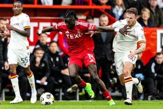 Aberdeen striker Duk is back at Pittodrie. Image: SNS