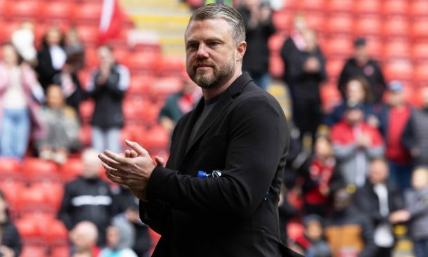 ABERDEEN, SCOTLAND - SEPTEMBER 14: Aberdeen Manager Jimmy Thelin  at Full Time during a William Hill Premiership match between Aberdeen and Motherwell at Pittodrie Stadium on September 14, 2024, in Aberdeen, Scotland. (Photo by Craig Foy / SNS Group)