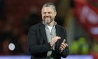 Aberdeen manager Jimmy Thelin at full-time after the 4-0 Premier Sports Cup quarter-final win against Spartans. Image: SNS