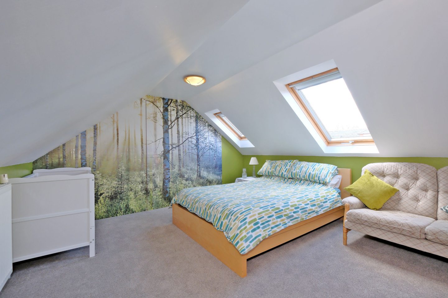 One of the bedrooms inside the property.