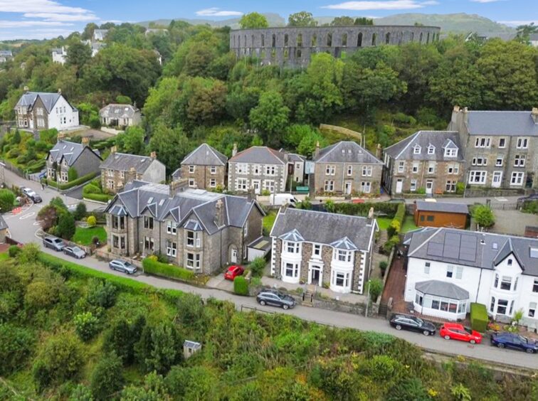 Aerial view of Invercloy in Oban 