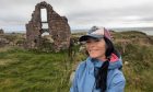 Gayle explores the remains of Boddam Castle: Image: Gayle Ritchie.