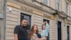 Nathan Davies, his partner Ashlyn and his daughter Norah outside their new business.