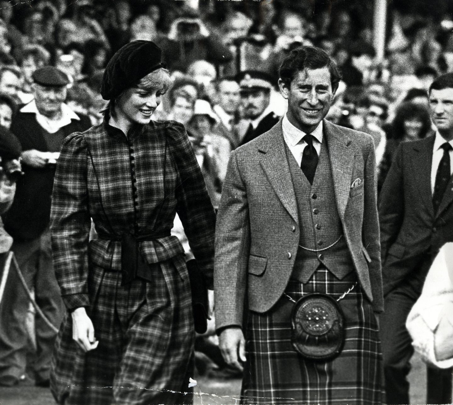 Prince and Princess of Wales at Braemar games in 1981. 