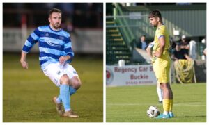 Banks o' Dee's Ally Stark, left, and Dayle Robertson of Brechin City.