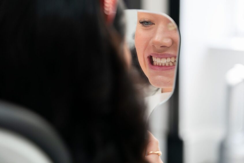 patient having teeth whitening in aberdeen