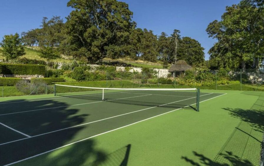 tennis court at georgian country house