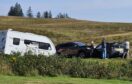 The crash on the A82 involved two cars, one towing a caravan. Image: Supplied