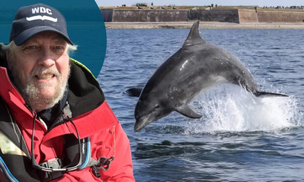 Charlie Phillips and a Moray Firth dolphin