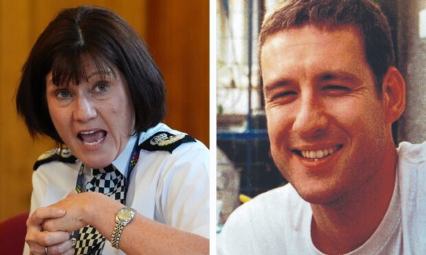 To go with story by Bryan Rutherford. A new detective assigned to lead the investigation into the murder of Alistair Wilson is holidaying abroad, not 'working now' as Scotland's top cop has claimed. Picture shows; Chief Constable Jo Farrell, left, and murdered Nairn banker Alistair Wilson, right.. N/A. Supplied by Andrew Milligan/PA Wire (Chief Constable Jo Farrell) / Family handout (Alistair Wilson) Date; Unknown