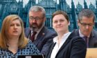 Aberdeen City Council senior officials Gale Beattie, David Dunne, Angela Scott and Steve Roud with Marischal College in the background. Image: DC Thomson