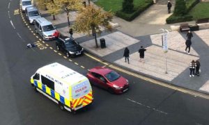 Police at the scene of the rammy in Dundee. Image: Supplied