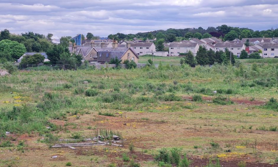 Derelict former sawmill site in Elgin.