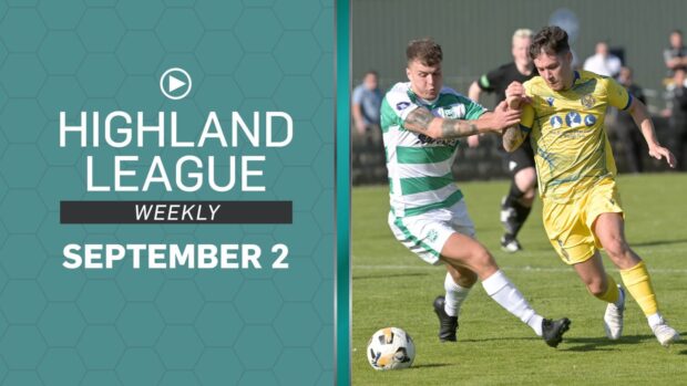 Featured image for Highland League Weekly on September 2 2024 where the featured game is Buckie Thistle v Brechin City.
Image created by DCT Design Desk on September 2 2024.