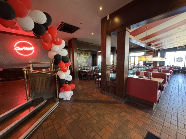 Inside TGI Friday's at Aberdeen beach.