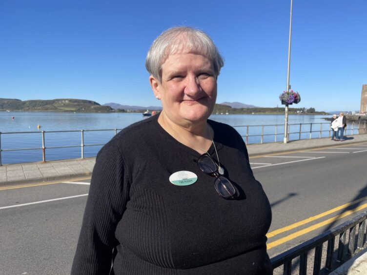 Irene Parker in uniform on Oban Esplanade.