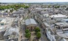 Drone image of Elgin High Street.