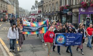 The Moray Pride parade in Forres.