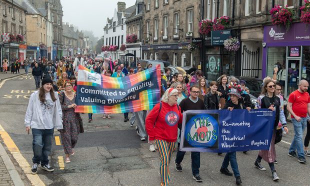 The Moray Pride parade in Forres.