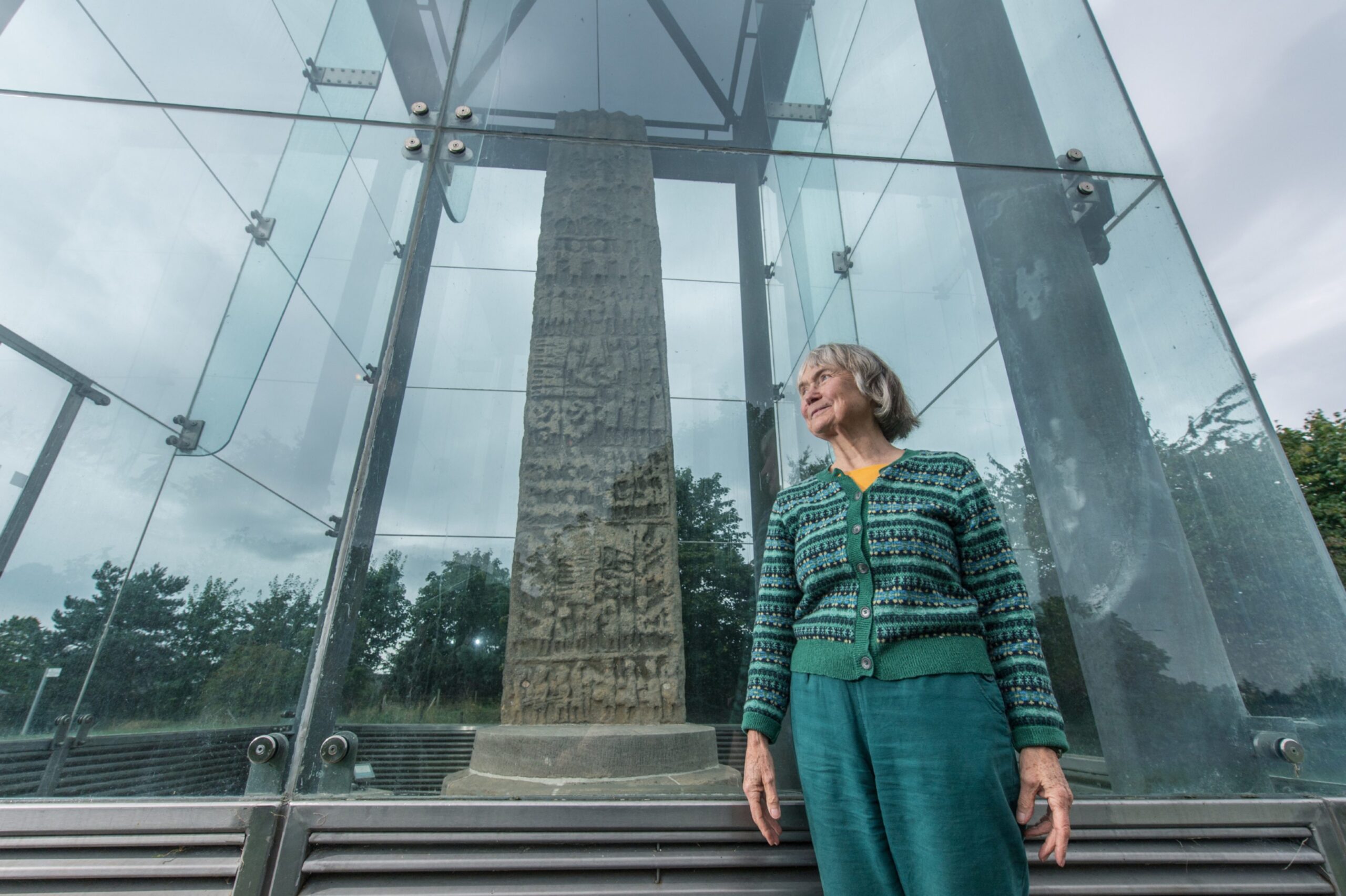 Professor Jane Geddes with Sueno's Stone