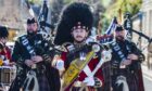 The band proudly marching through Huntly. Image: Jason Hedges/DC Thomson