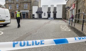 Police cordon at Cluny Square in Buckie