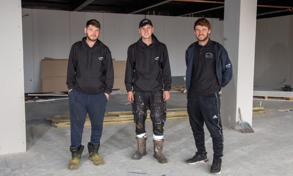 Jonathan, Matthew and Peter-Alexander Bruce (left-right) are spearheading the renovations. Image: Kenny Elrick/DC Thomson