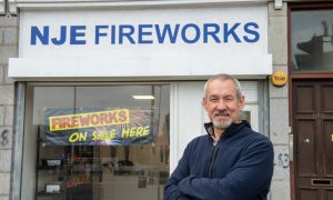 Owner Norman has a huge range of fireworks for sale. Image: Kenny Elrick/DC Thomson