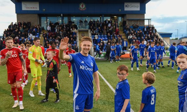 Blair Yule of Cove Rangers during his testimonial against Aberdeen. Image: Kenny Elrick/DC Thomson