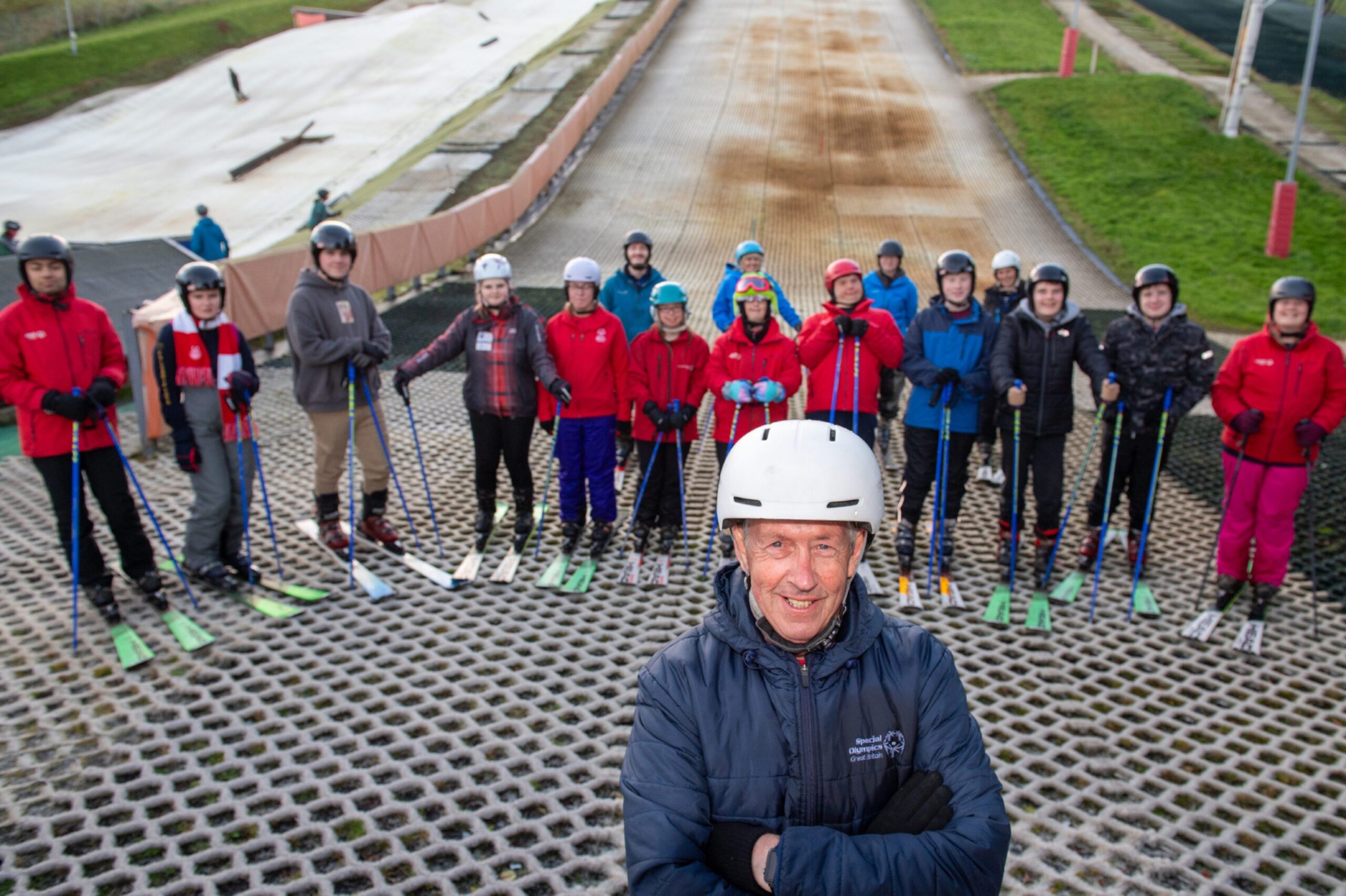 Bob Thow with the Special Olympics team at Garthdee snowsports centre. 