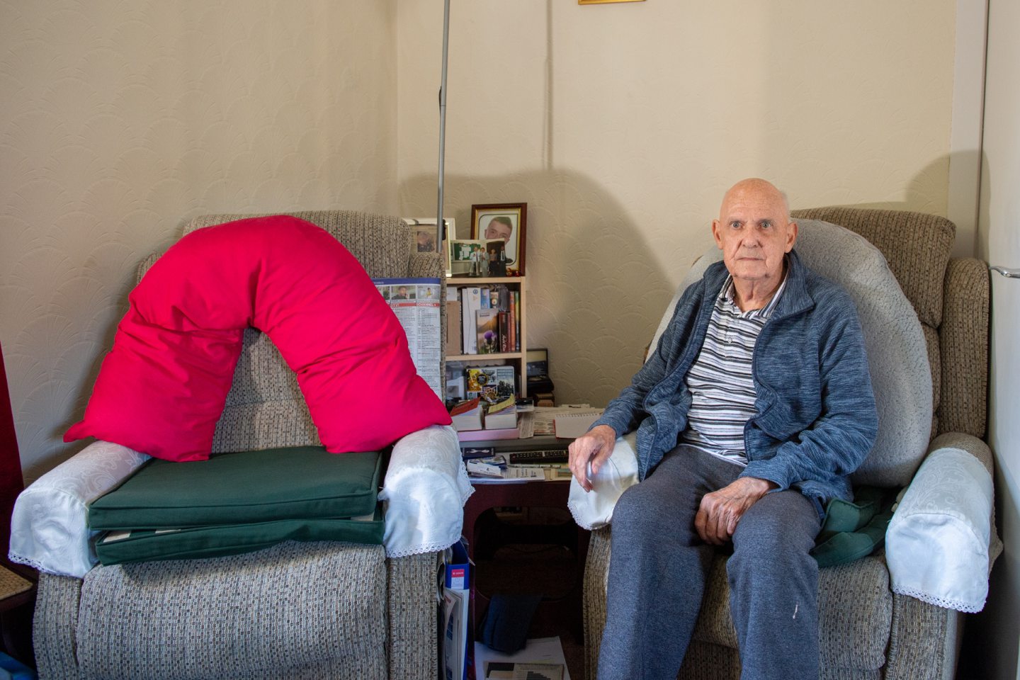 Charlie at his Balnagask home which is soon to be demolished due to Raac.