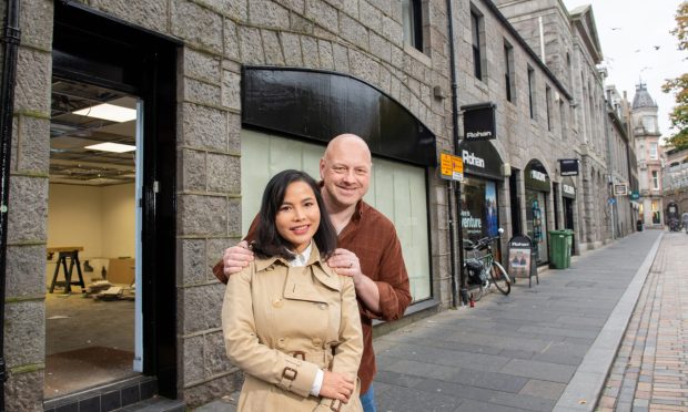 Mai and Dave Simpson outside the empty unit 12B Back Wynd, which they plan to turn into a new Vietnamese restaurant.