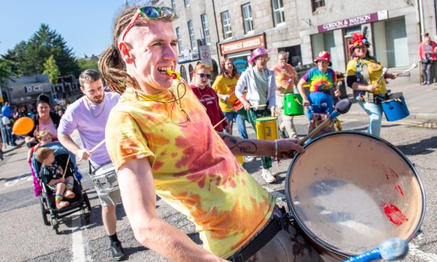 The Celebrate Aberdeen parade through the city centre. Image: Kami Thomson/DC Thomson.