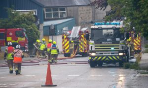 Emergency response at Stoneywood Mill. Image:  Kami Thomson/DC Thomson.