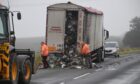 The lorry caught fire earlier today. Image: Kami Thomson/DC Thomson