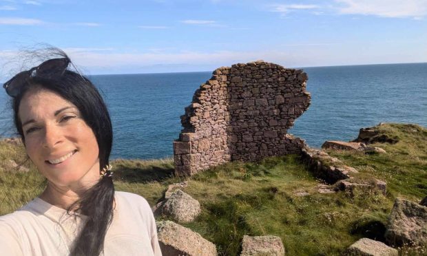 Gayle explores the treacherous Longhaven cliffs - and discovers ruined buildings and echoes of the past. Image: Gayle Ritchie.