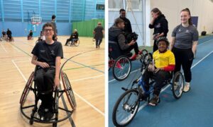 Gregor Owen, 14, and Julian Ochem, 11, at Grampian Parasport Festival. Image: DC Thomson.