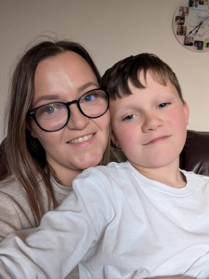 Mum Nicolle and son Riley was was saved by air ambulance from choking. Image: SCAA