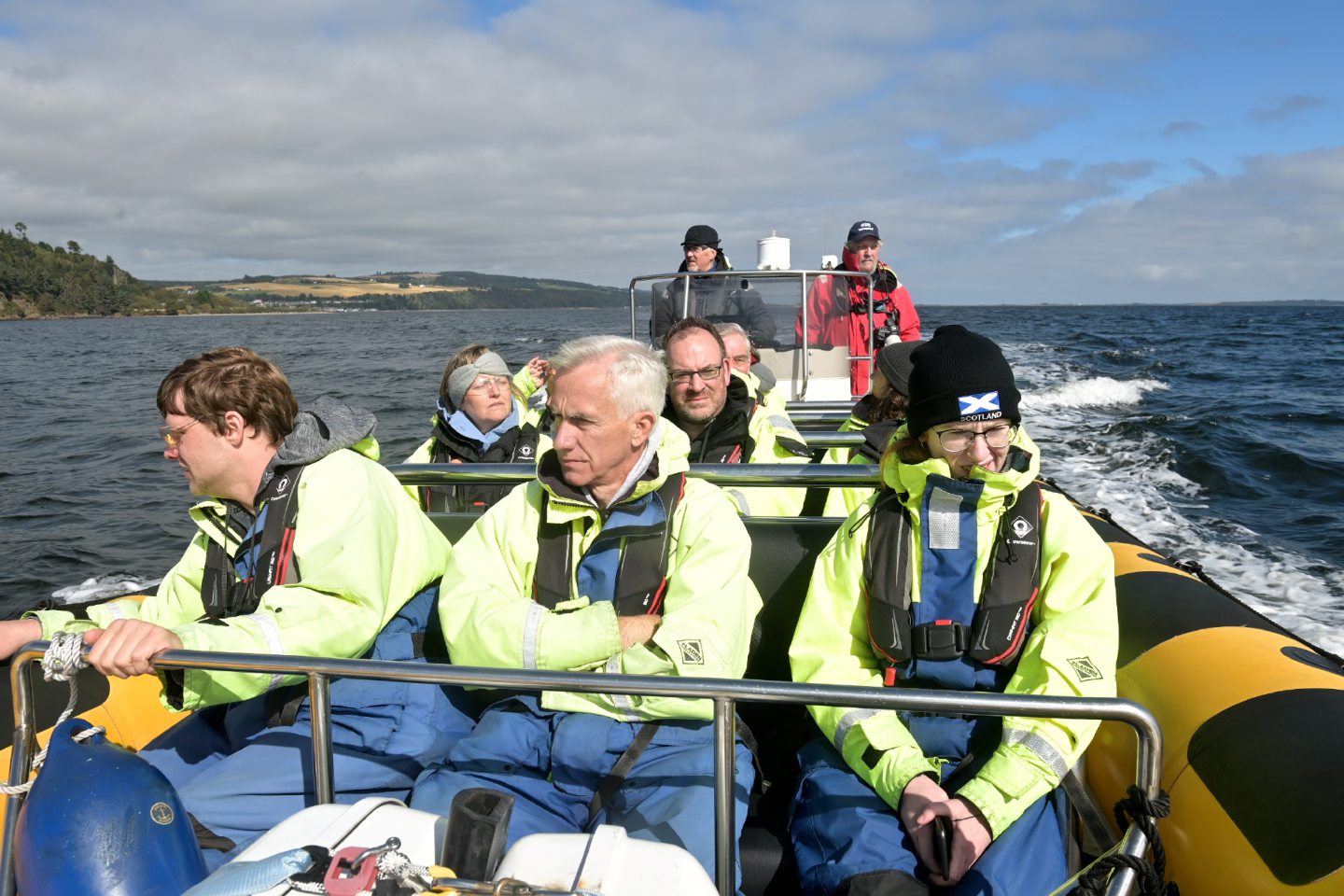 The Dolphin Mischief RIB with its passengers 