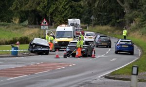 Scene of crash on A82