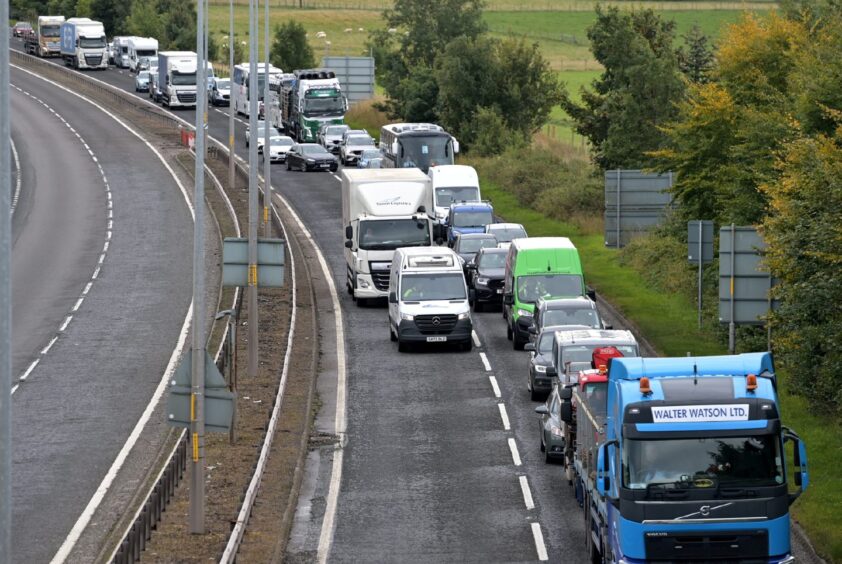 Traffic on the A9 at Raigmore.