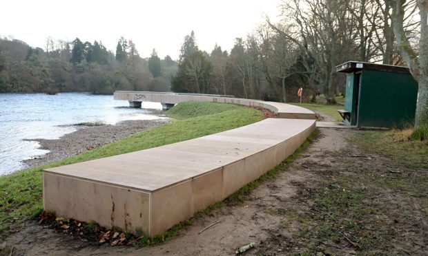 Concrete viewpoint on the banks of the River Ness.