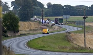 Crash has closed down the A9 north of Alness. Image: Sandy McCook/DC Thomson