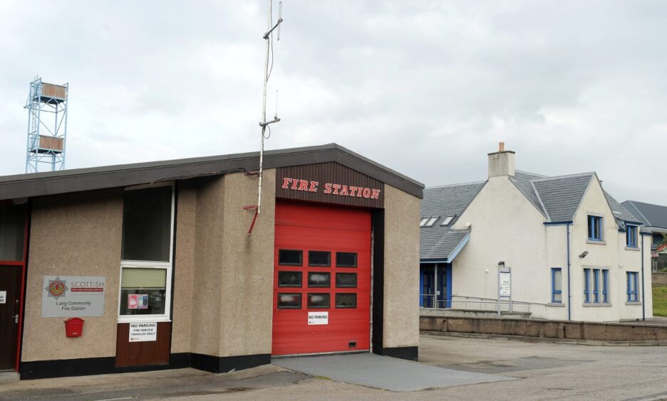 Lairg Police Station to the right of the local fire station.