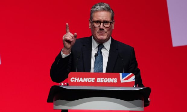 Prime Minister Sir Keir Starmer delivers his keynote speech at the Labour Party conference in  Liverpool. There was no mention of farming. Image: Peter Byrne/PA Wire